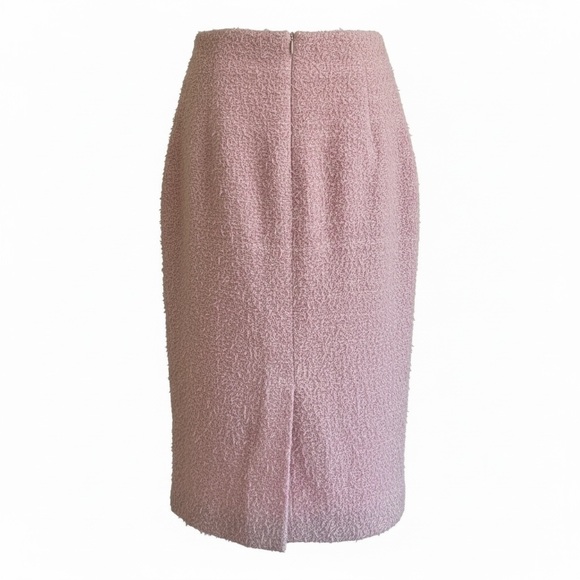 St. John Couture Pink Bouclé Knit Pencil Skirt | Wool Blend | Made in USA SZ 4 - Picture 2 of 12